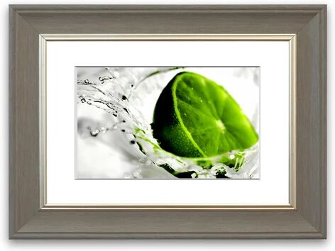 East Urban Home 'Gin And Tonic Lime Splash Kitchen Cornwall' Framed Photographic Print East Urban Home Size: 50 cm H x 70 cm W, Frame Options: Grey Brushed  - Size: 50 cm H x 70 cm W