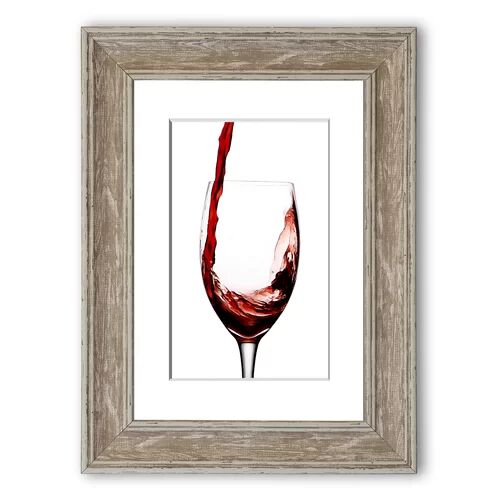 East Urban Home 'Red Wine Pouring Cornwall' Framed Photographic Print East Urban Home Size: 93 cm H x 126 cm W, Frame Options: Walnut Washed  - Size: 50 cm H x 70 cm W