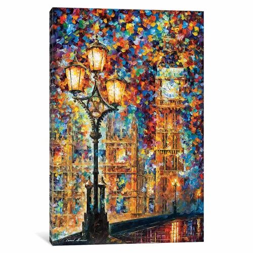 East Urban Home 'London's Dreams' Oil Painting Print on Wrapped Canvas East Urban Home Size: 66.04cm H x 45.72cm W x 3.81cm D  - Size: 66.04cm H x 101.6cm W x 1.91cm D