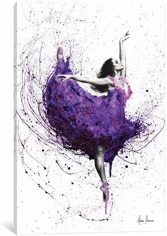 East Urban Home Purple Rain Ballet' Giclée Art Print on Wrapped Canvas East Urban Home Size: 101.6cm H x 66.04cm W x 1.91cm D  - Size: 152.4cm H x 101.6cm W x 3.81cm D