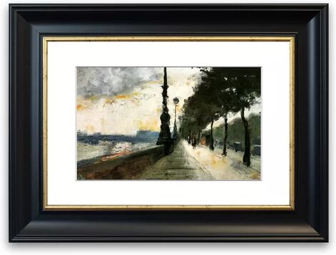 East Urban Home 'Waterloo Bridge in the Sun By Lesser Ury Cornwall' Framed Photographic Print East Urban Home Size: 93 cm H x 70 cm W, Frame Options: Black Matt  - Size: 50 cm H x 70 cm W