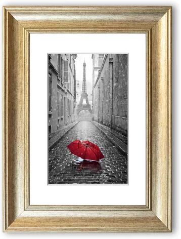 East Urban Home 'Eiffel Tower Streets Cornwall' Framed Photographic Print East Urban Home Size: 126 cm H x 93 cm W, Frame Options: Silver  - Size: 93 cm H x 70 cm W