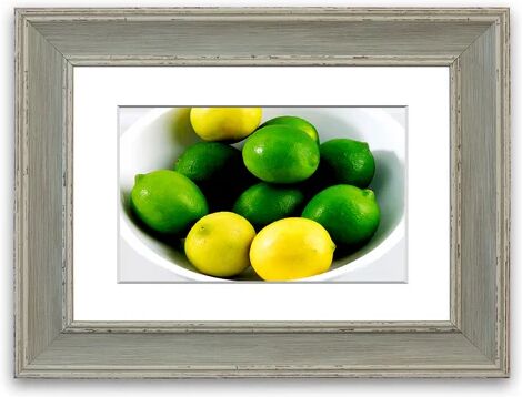 East Urban Home 'Lemon And Limes Cornwall' Framed Photographic Print East Urban Home Size: 93 cm H x 126 cm W, Frame Options: Blue Distressed  - Size: 93 cm H x 70 cm W