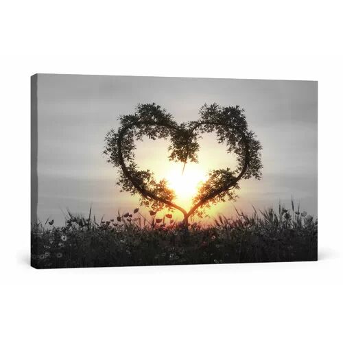 East Urban Home Bamboo Heart Photographic Print on Canvas East Urban Home Size: 70cm H x 100cm W  - Size: 40cm H x 60cm W