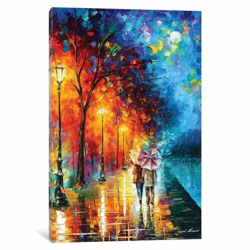 East Urban Home 'Love by the Lake' Oil Painting Print on Wrapped Canvas East Urban Home Size: 101.6cm H x 66.04cm W x 1.91cm D  - Size: 45.72cm H x 66.04cm W x 3.81cm D