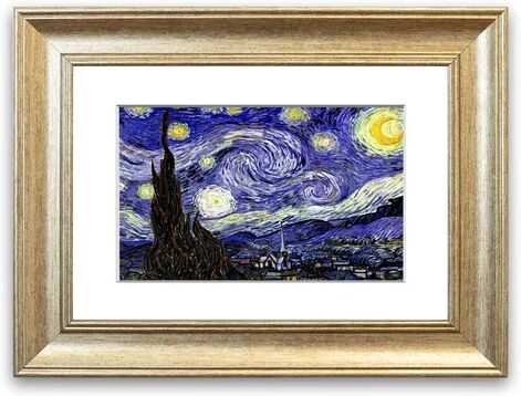 East Urban Home 'Van Gogh the Starry Night Cornwall' Framed Photographic Print East Urban Home Size: 50 cm H x 70 cm W, Frame Options: Silver Antique  - Size: 93 cm H x 70 cm W