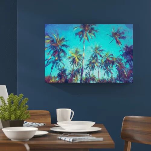 East Urban Home Tropical Palms Trees Graphic Art Print on Canvas East Urban Home Size: 80 cm H x 120 cm W  - Size: 40cm H x 60cm W