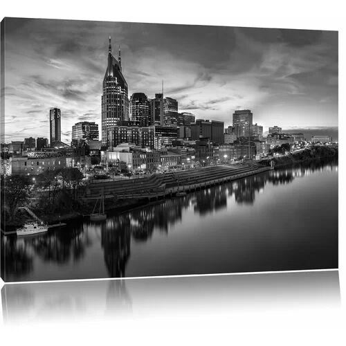 East Urban Home Nashville Skyline Panorama Photographic Print on Canvas East Urban Home Size: 80 cm H x 120 cm W  - Size: Small