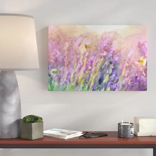 East Urban Home Butterfly on Lavender Graphic Print on Canvas East Urban Home  - Size: 70cm H x 100cm W