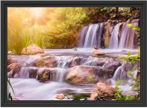 East Urban Home Waterfall Framed Photographic Print East Urban Home Size: 40cm H x 55cm W  - Size: 70cm H x 100cm W