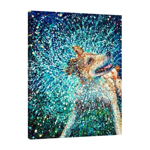 Latitude Run Jack Russell by Iris Scott - Wrapped Canvas Graphic Art Print Latitude Run Size: 102 cm H x 76 cm W  - Size: 61cm H X 52cm W X 52cm D