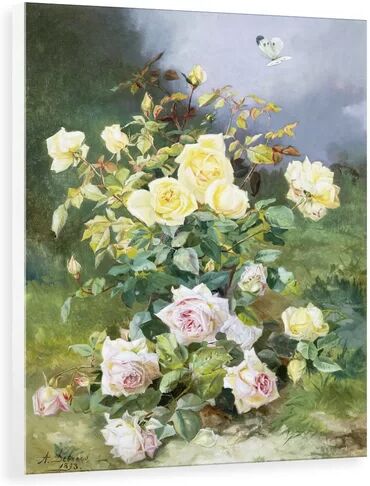 Lily Manor 'A Still Life of Pink and Yellow Roses' Photograph Lily Manor Format: Wrapped Canvas, Size: 100 cm H x 76.4 cm W x 3.8 cm D  - Size: 100 cm H x 98.4 cm W x 3.8 cm D