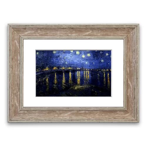East Urban Home 'Starry Night Over the Rhone' by Vincent Van Gogh Framed Photographic Print East Urban Home Size: 93 cm H x 70 cm W, Frame Options: Walnut  - Size: 50 cm H x 70 cm W