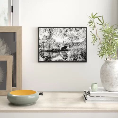 East Urban Home 'Central Park Bridge' Framed Photographic Print East Urban Home Size: 70cm H x 100cm W  - Size: 55 cm H x 40 cm W