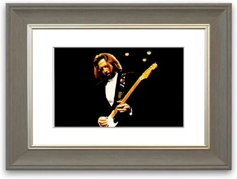 East Urban Home 'Eric Clapton Guitar' Framed Photographic Print East Urban Home Size: 93 cm H x 70 cm W, Frame Options: Grey  - Size: 93 cm H x 70 cm W