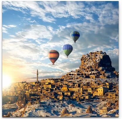 East Urban Home Colourful Hot Air Balloon over Cappadocia Photographic Print on Canvas East Urban Home Size: 60cm L x 60cm W  - Size: Mini (Under 40cm High)