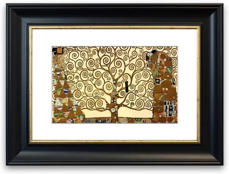 East Urban Home 'The Tree Of Life Stoclet Frieze Print 315621 Cornwall' Framed Photographic Print East Urban Home Size: 93 cm H x 126 cm W, Frame Options: Matte Black  - Size: 70 cm H x 93 cm W