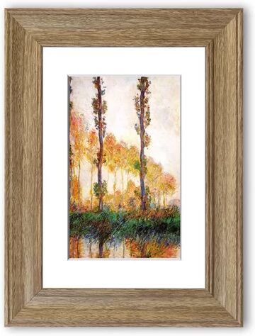 East Urban Home 'Claude Monet Poplars in Autumn Ii Framed Photographic Print East Urban Home Size: 93 cm H x 126 cm W, Frame Options: Teak  - Size: 93 cm H x 126 cm W