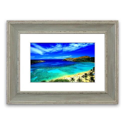 East Urban Home 'Stunning Paradise Hideaway Cornwall' Framed Photographic Print East Urban Home Size: 50 cm H x 70 cm W, Frame Options: Blue  - Size: 50 cm H x 70 cm W