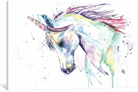 East Urban Home 'Kenzie's Unicorn' Painting on Wrapped Canvas East Urban Home Size: 45.72cm H x 66.04cm W x 3.81cm D  - Size: 45.72cm H x 66.04cm W x 3.81cm D