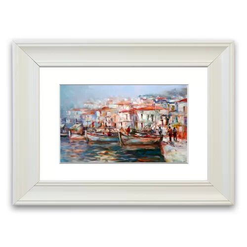 East Urban Home 'Venice Painting Cornwall Living Room' Framed Photographic Print East Urban Home Size: 93 cm H x 70 cm W, Frame Options: Matte White  - Size: 50 cm H x 70 cm W