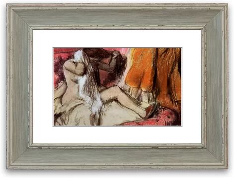 East Urban Home 'Seated Female Nude on a Chaise Lounge' by Edgar Degas Framed Photographic Print East Urban Home Size: 50 cm H x 70 cm W, Frame Options: Blue  - Size: 93 cm H x 126 cm W