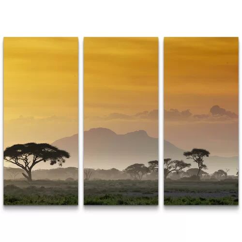 East Urban Home Beautiful Sunset in the African Savanna Photographic Art Print Multi-Piece Image on Canvas East Urban Home  - Size: Mini (Under 40cm High)