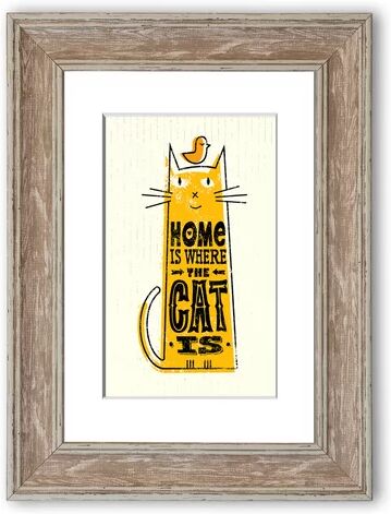 East Urban Home 'Home is Where the Cat is 2 Cornwall' Framed Photographic Print East Urban Home Size: 93 cm H x 70 cm W, Frame Options: Grey  - Size: 50 cm H x 70 cm W