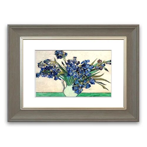 East Urban Home 'Van Gogh Irises in a Vase Cornwall' Framed Photographic Print East Urban Home Size: 50 cm H x 70 cm W, Frame Options: Grey Brushed  - Size: 93 cm H x 70 cm W