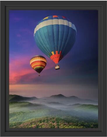 East Urban Home 'Hot Air Balloons in the Alps' Framed Photographic Print East Urban Home  - Size: 80cm H x 60cm W