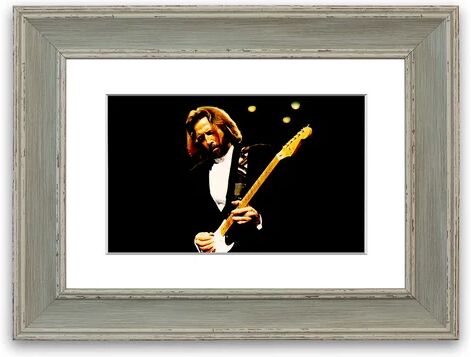 East Urban Home 'Eric Clapton Guitar' Framed Photographic Print East Urban Home Size: 93 cm H x 70 cm W, Frame Options: Blue  - Size: 93 cm H x 126 cm W