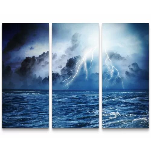 East Urban Home Choppy Seas During a Storm Photographic Art Print Multi-Piece Image on Canvas East Urban Home  - Size: Mini (Under 40cm High)