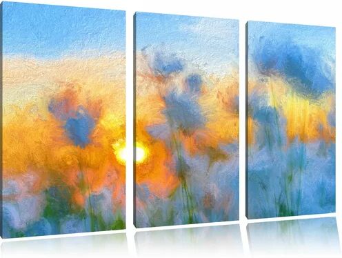 East Urban Home Cotton Blossoms at Sunset 3 Piece Painting Print on Canvas Set East Urban Home  - Size: Mini (Under 40cm High)