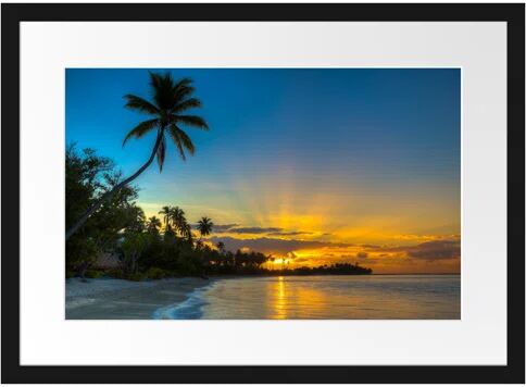 East Urban Home Palm Trees at the Beach Framed Photographic Print` East Urban Home Size: 40cm H x 55cm W  - Size: Mini (Under 40cm High)