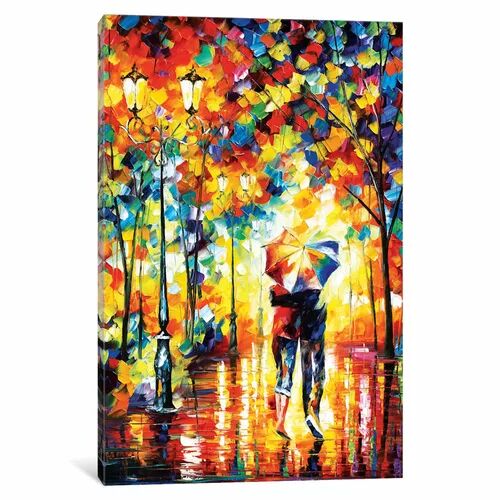 East Urban Home 'Under One Umbrella' Painting on Wrapped Canvas East Urban Home Size: 101.6cm H x 66.04cm W x 3.81cm D  - Size: 101.6cm H x 66.04cm W x 1.91cm D
