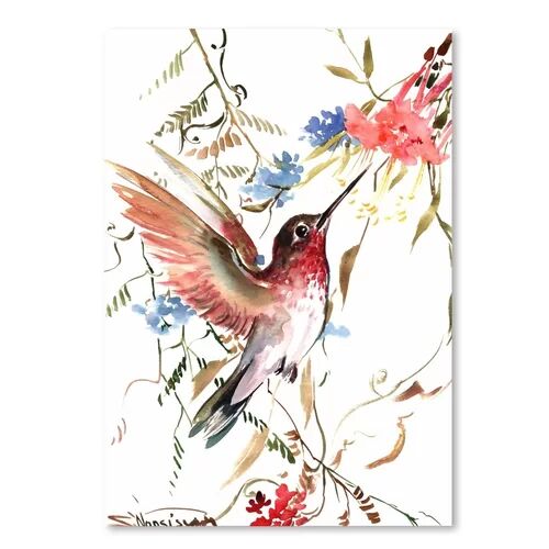 Americanflat 'Hummingbird' by Suren Nersisyan Painting Print on Wrapped Canvas Americanflat Size: 30 cm H x 20 cm W  - Size: 30 cm H x 20 cm W