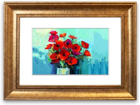 East Urban Home 'Poppy Vase Beauty Cornwall Living Room' Framed Photographic Print East Urban Home Size: 93 cm H x 70 cm W, Frame Options: Gold  - Size: 50 cm H x 70 cm W