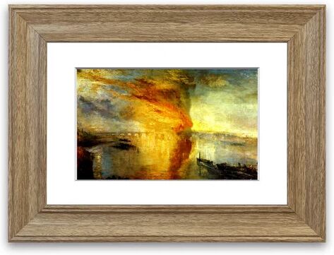 East Urban Home Fire at the Parliament Building in Cornwall' by Joseph Mallord Turner Framed Photographic Print East Urban Home Size: 70 cm H x 93 cm W, Frame Options  - Size: 93 cm H x 126 cm W