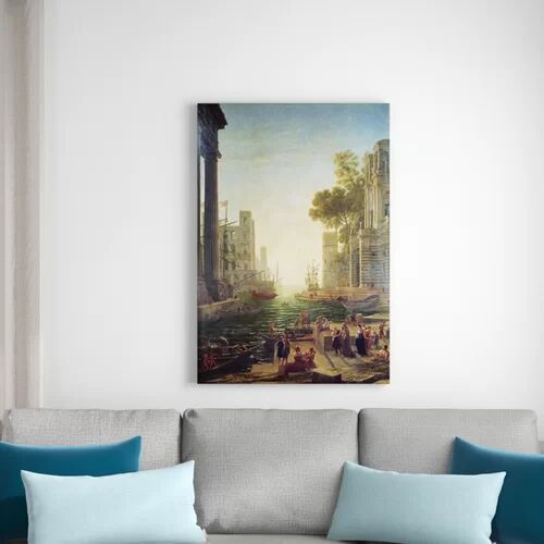 East Urban Home Animal Nature Poster Embarkation of St. Paul at Ostia by Claude Lorrain - Art Print on Canvas East Urban Home Size: Extra large  - Size: Medium