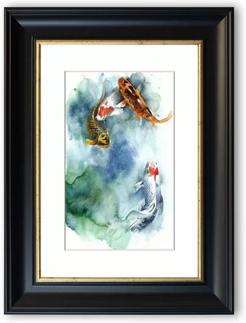 East Urban Home 'Koi Fishpond Cornwall' Framed Photographic Print East Urban Home Size: 70 cm H x 50 cm W, Frame Options: Black  - Size: 126 cm H x 93 cm W