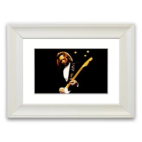 East Urban Home 'Eric Clapton Guitar' Framed Photographic Print East Urban Home Size: 50 cm H x 70 cm W, Frame Options: Matte White  - Size: 93 cm H x 70 cm W
