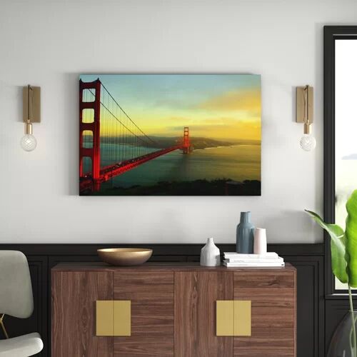 East Urban Home 'Golden Gate Bridge' Photographic Print on Canvas East Urban Home  - Size: Mini (Under 40cm High)