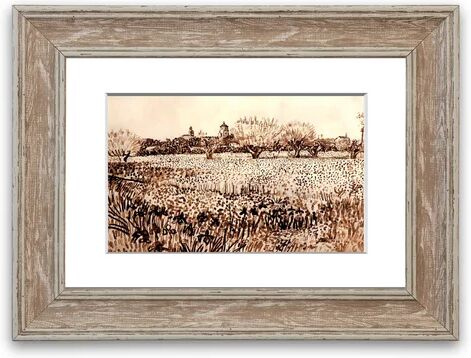 East Urban Home 'View Of Arles By Van Gogh Cornwall' Framed Photographic Print East Urban Home Size: 93 cm H x 70 cm W, Frame Options: Walnut Washed  - Size: 126 cm H x 93 cm W