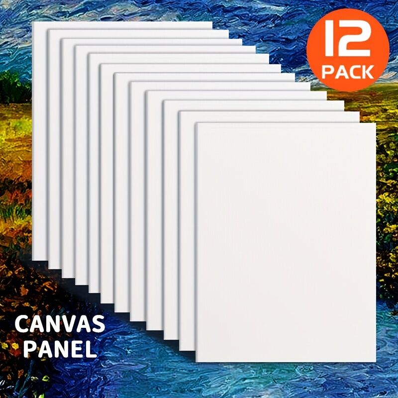 Temu 12pcs Canvas Board Bulk (7x9in), Art Painting White Blank Canvas Panels For Oil, Acrylic, Gouache, Tempera, Flow Pouring Paint, Art Supplies For Artist, Students, Adults & Professionals