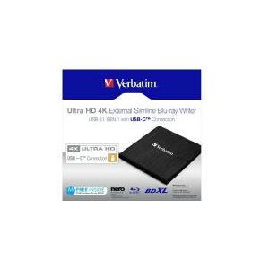 Verbatim Ultra HD 4K - Disk drev - BDXL Writer - 6x/4x - SuperSpeed USB 3.1 Gen 1 - ekstern