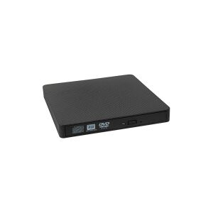 iBOX IED03 - Disk drev - DVD-RW (-R DL) - 8x/8x - USB 3.2 Gen 1 - ekstern - sort