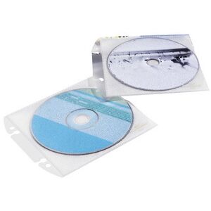 Durable Pochette CD/DVD COVER EASY, en PP, transparent - Lot de 3 Transparent / blanc