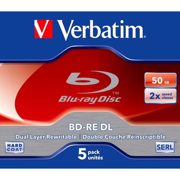 verbatim 43760 campana 5 blu ray bd-re double layer 50 gb - 43760