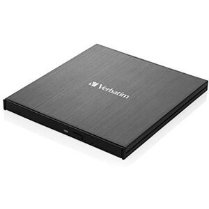 Verbatim External Slimline Blu-ray Writer - USB 3.1 Gen 1 with USB-C connection - Blu-ray player - compact external Blu-ray writer for large backups - external Blu-ray drive - black