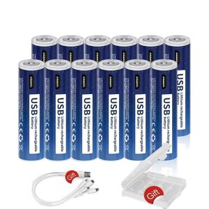 SupplySwap Genopladeligt AAA-batteri, 1110mWh kapacitet, USB-opladning, 12 stk